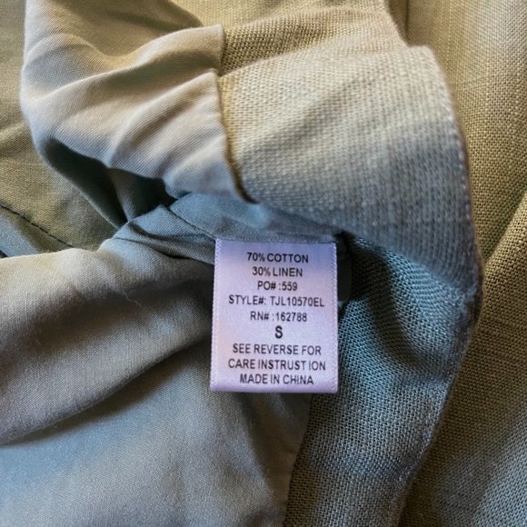 JLUXLABEL Myling Linen Blend Cropped Wrap Top Jacket in Sage Green - NWT - Small - Picture 11 of 12